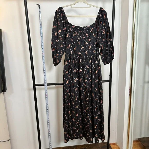 Christy Dawn - The Peyton Dress - Color Mums Ditsy Black - Size L - Picture 7 of 13